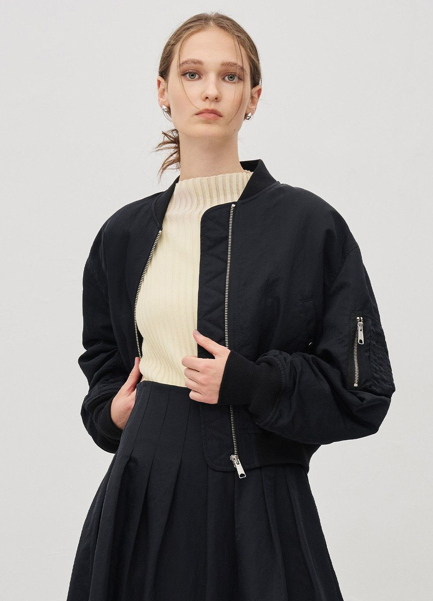 份量感鋪棉飛行短大衣